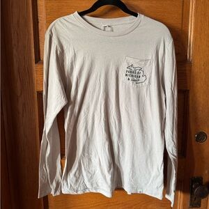 Parks of Michigan Long Sleeve Oatmeal color t shirt, Landmark Project, size M